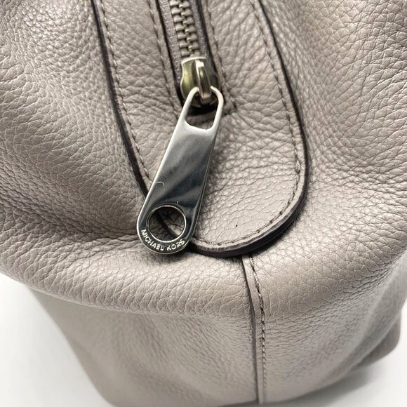 Michael Kors Raven Stone Grey Pebbled Leather Shoulder Bag - Picture 11 of 12
